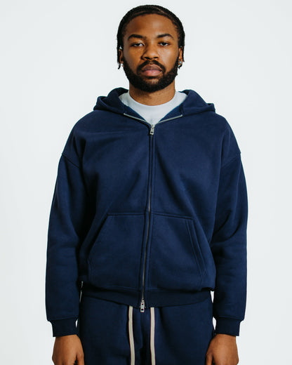 BLANQ 01 Zipper Hoodie - Blue